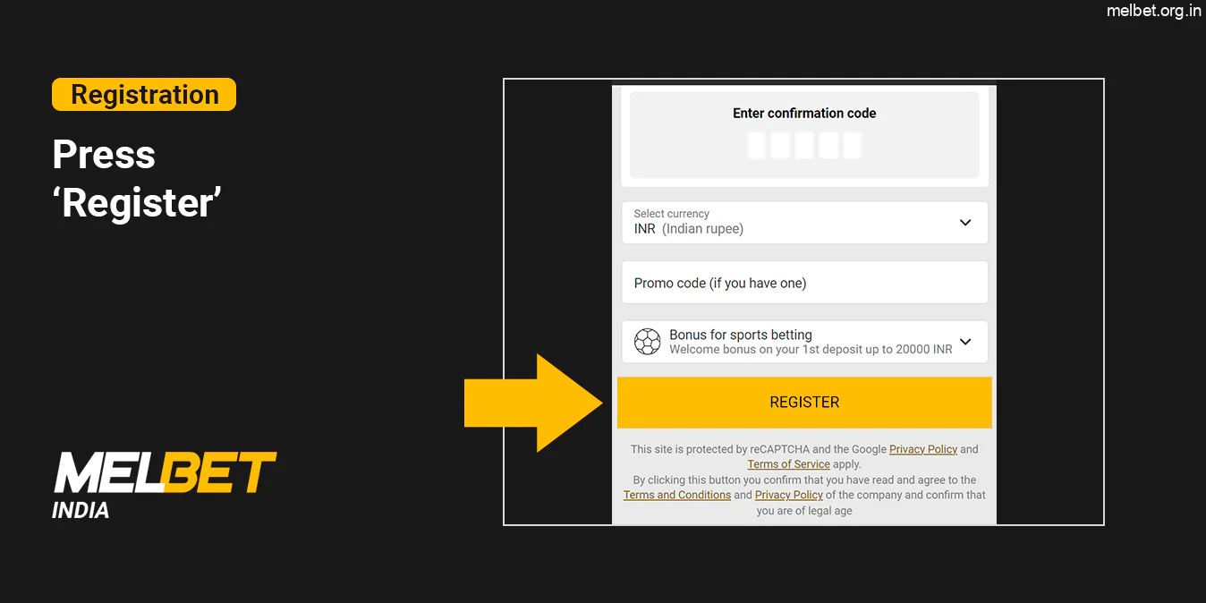 Confirm Melbet Registration