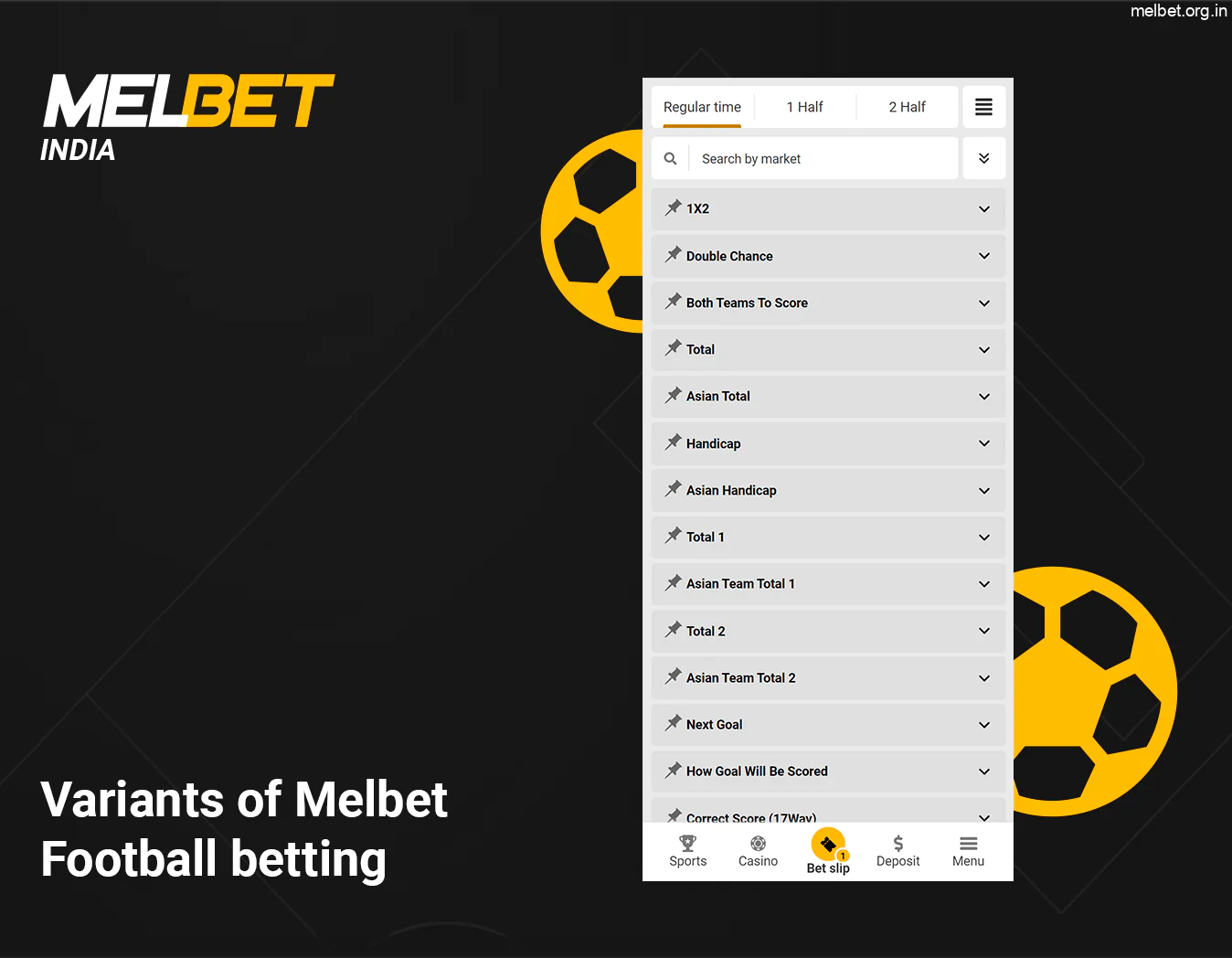 Melbet Variants of Football Betting