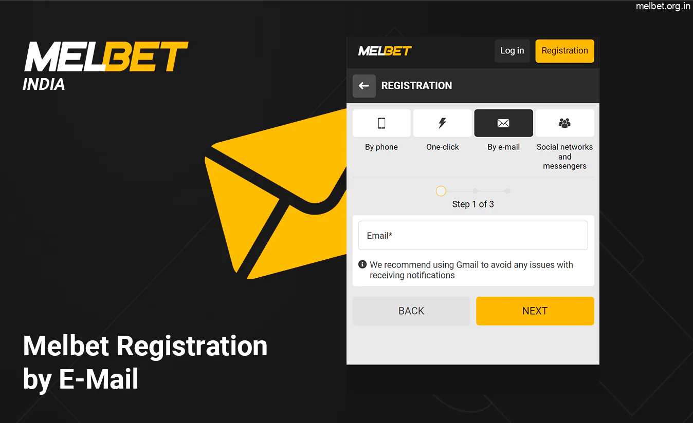 How to create an account at Melbet using Email
